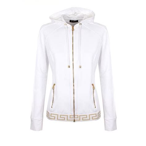 versace pullover weiß|versace zip up hoodie.